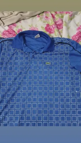 Polo Lacoste Quadri azul claro