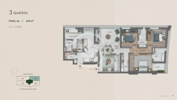 APARTAMENTO 3 QUARTOS À VENDA NO BAIRRO VALE DO SERENO codigo: 343547