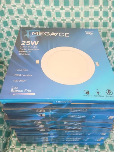 Luminária led plafon redondo de embutir 10 unidades