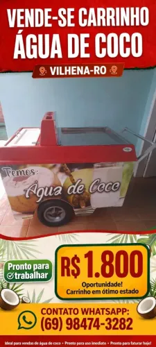 Vende-se carrinho de água de cocô