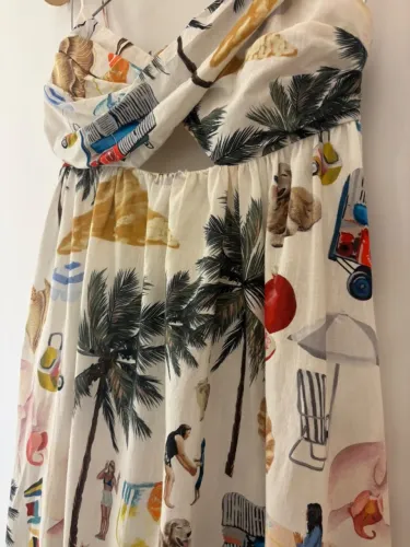 vestido longo farm colagem carioca p