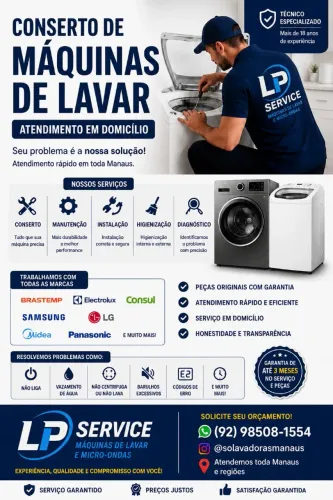 Assistência técnica em Máquinas de lavar e micro-ondas