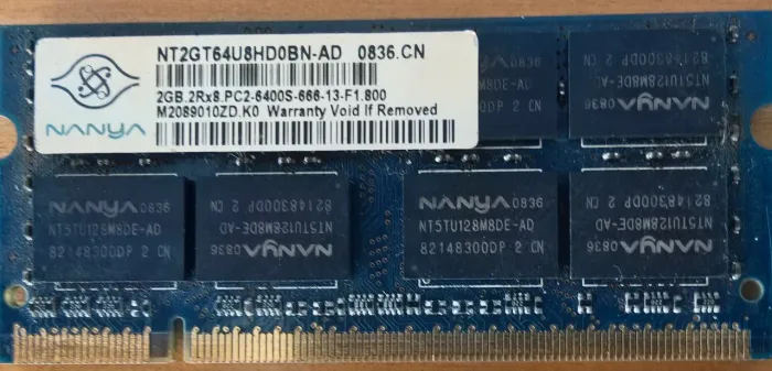 Kit Memória RAM Notebook DDR2 - 2GB Nanya + 1GB Samsung - SO-DIMM