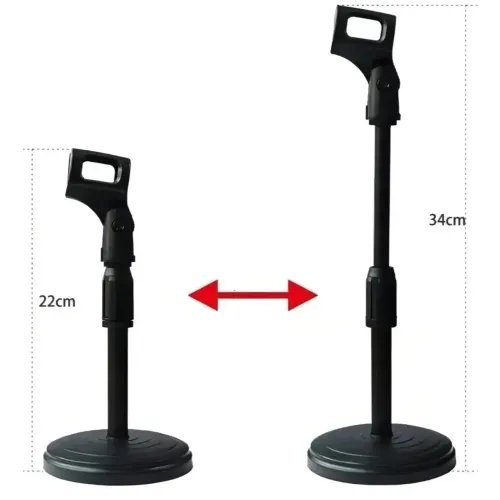 Suporte de mesa com base de metal pesado novo para microfone