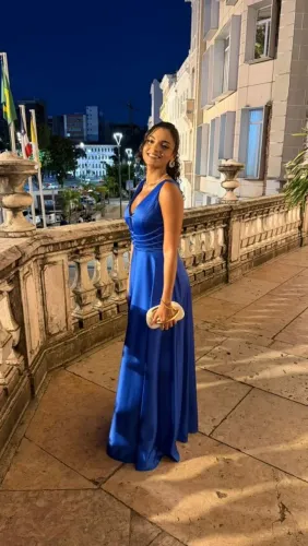 Vestido de festa azul royal
