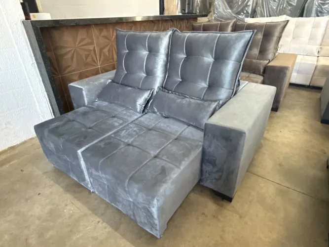    Sofá Retrátil 1,80m | Espuma 7cm | 12x no Cartão + Frete Grátis