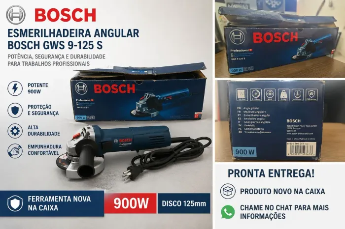 Esmerilhadeira Angular Bosch GWS 9-125 S - Nova na Caixa