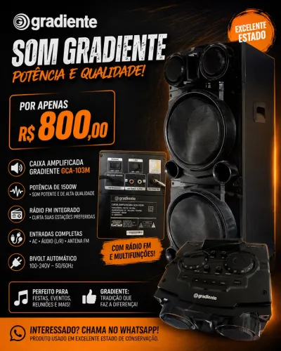 Som Gradiente / 800,00 / Aceito Trocas