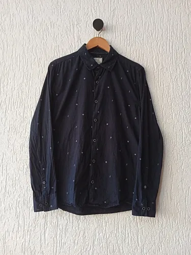 camisa tng slim fit azul tam p
