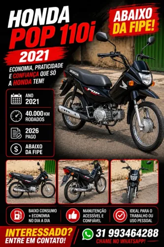 HONDA POP 110i 2021 ABAIXO DA FIPE 