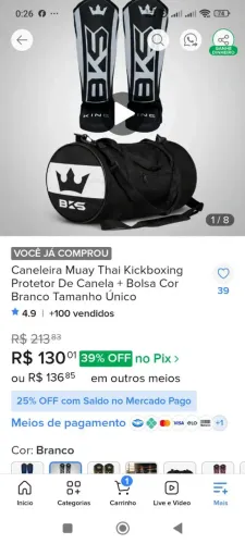 Caneleira Muay Thai kickboxing+ bolsa NOVO