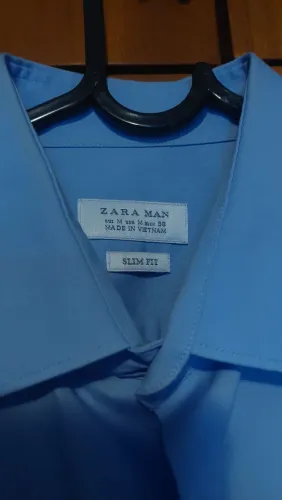 Camisa Social Azul Zara