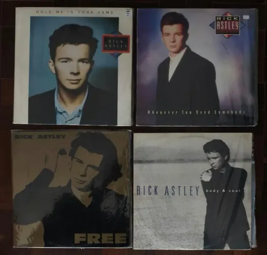 Coleção 4 primeiros lp vinil Rick Astley - Never Gonna give you Up