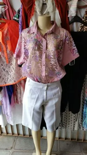 Blusa Renda Bordada Estampada