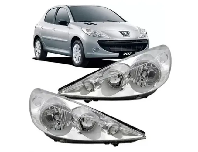 Par Farol Cromado Peugeot 207 2007 2008 2009 2010 2011 2012