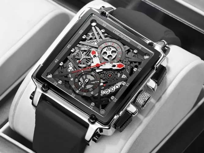 Relógio Quadrado Analógico - Lige Street Style