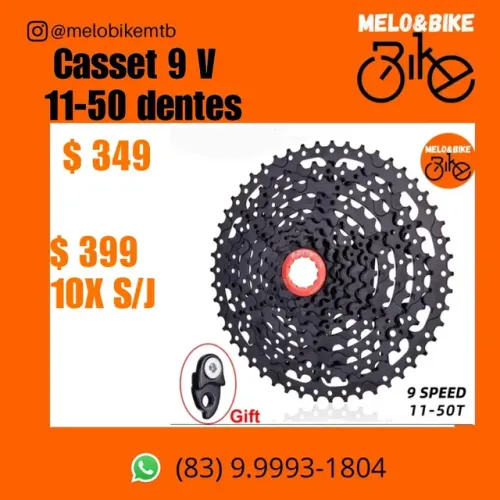 Casset ZTTO 9 velocidades + prolongador de gancheira