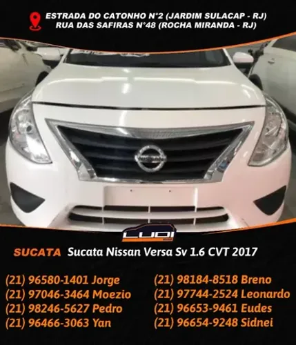 Sucata Nissan Versa Sv 1.6 Cvt 2017