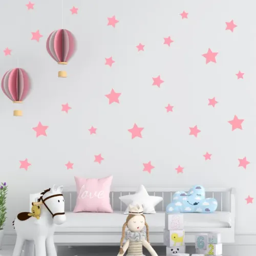 Adesivos de parede Estrelinhas Coloridas Decoração Personalizados para Quarto de bebê 