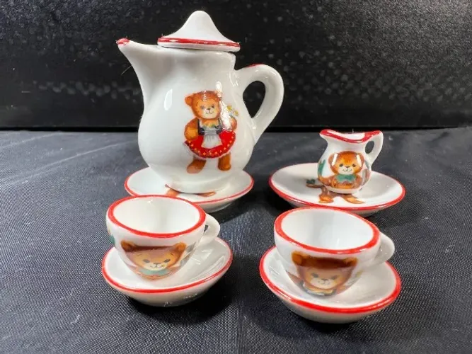 Jogo Chá porcelana miniatura - Ursinho Teddy 