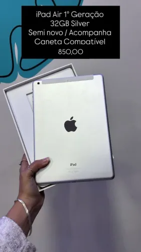 iPad Air 1 geração / 32GB / Silver / Acompanha Caneta Compatível / semi novo / $850,00