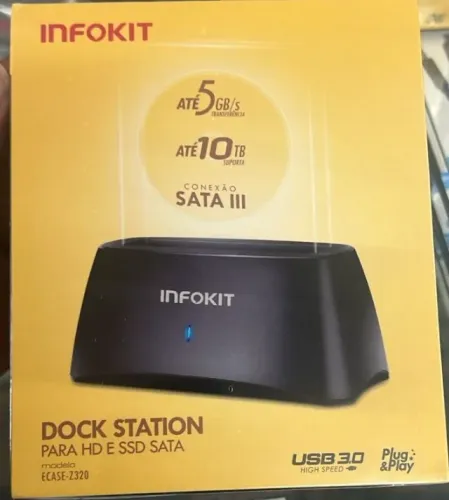 Dock Station Hd Sata 3.5 E 2.5 Hhd Ou Ssd Usb 3.0 Até 10tb