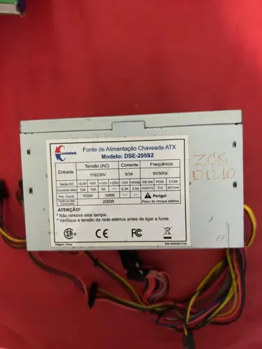 Fonte ATX-Chaveada-200w-Usada   Fonte marca coletek Bi volt manual  200 w