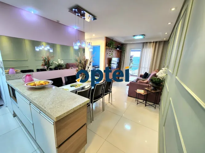 Apartamento de 2 dorms (suíte), 1 vaga com churrasqueira à carvão no condominio Exuberance