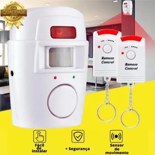 Alarme Residencial Sem Fio Sensor Presença + 2 Controles