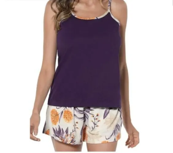 Shortdoll DeMillus Roxo com Estampa. TAM48