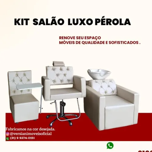 Móveis pérola para cabeleireiro luxo 3 peças 