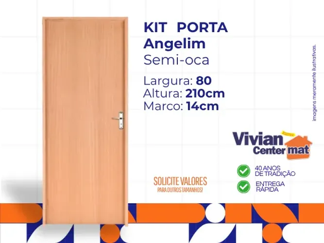 Kit Porta Pronta Angelim 80x210x14cm Interna - Semi Oca