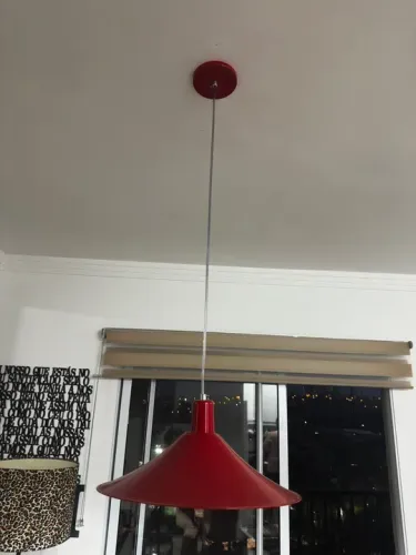 Lustre Pendente Vermelho Chapéu Chinês 