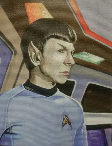 Pintura acrílico sobre tela Star Trek 15x20 cm 
