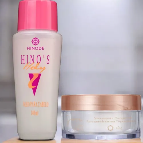 Óleo para os cabelos e creme hidratante para as mãos serum