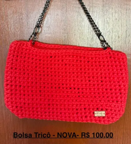 clutch tricô - novo