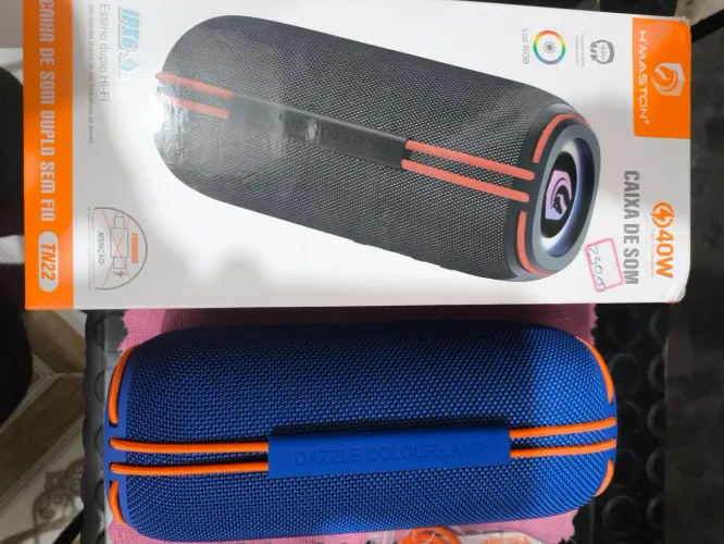 Caixa de Som Bluetooth H'MASTON 40W com LED RGB