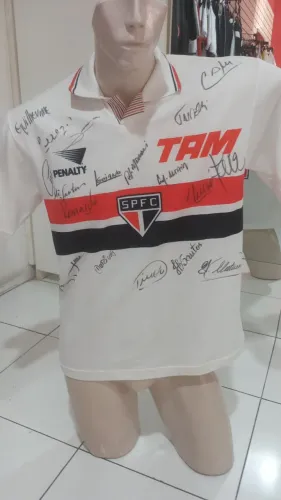 CAMISA SÃO PAULO PENALTY ORIGINAL  1992 AUTOGRAFADA 