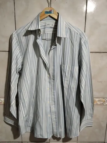 Camisa listrada Raphy azul e branca - Unissex