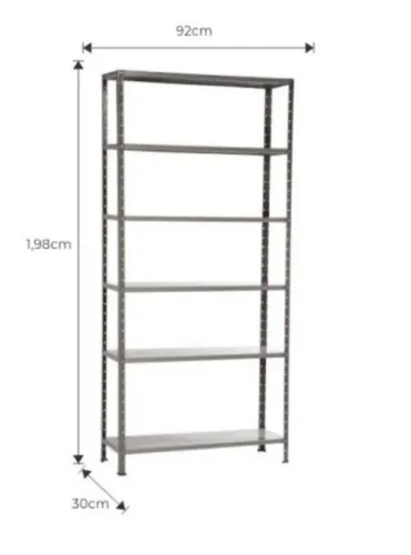Estante de Aço 6 Prateleiras 92cm x 1,98m