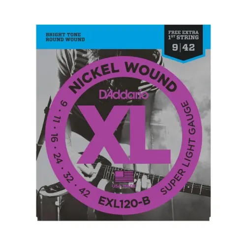 Encordoamento Guitarra D`Addario EXL120-B .009 Super Light