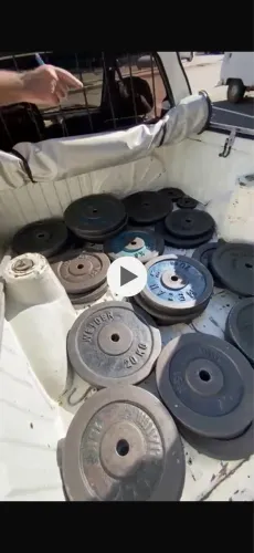 Anilha ferro pintada usada 20kg 