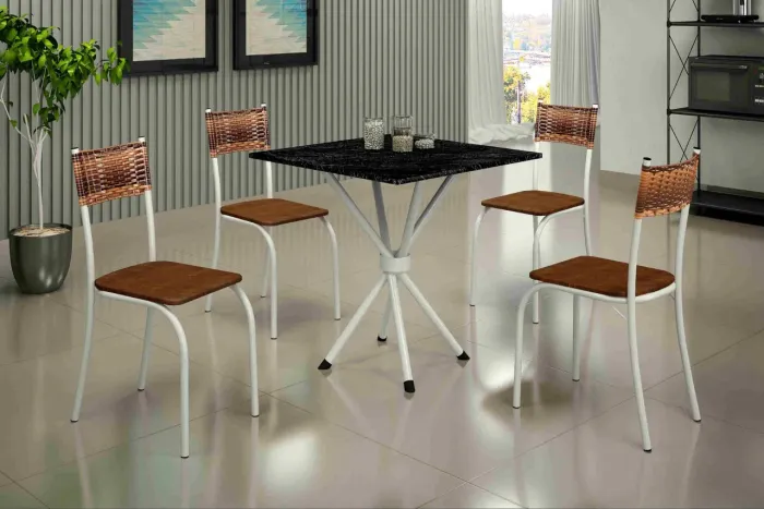 *Conjunto de Mesa Atlanta 70x70 Pronta Entrega
