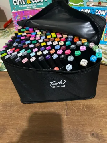 Kit de 168 canetas coloridas ponta dupla. (NOVO) ideal para colorir Bobbie Goods
