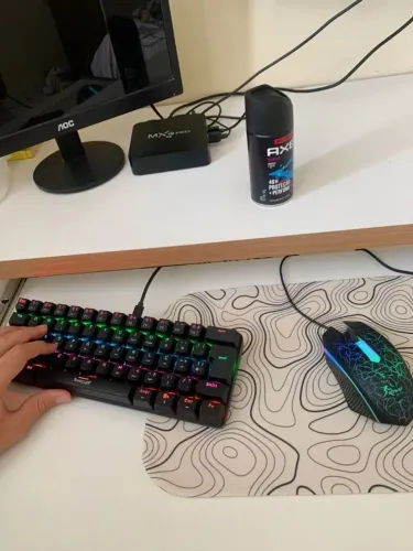 Teclado Mecânico Gamer Rgb 60% ABNT2, Switch Azul - Entrega gratis