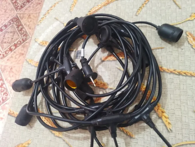 Extensão tipo varal de lampadas 10 metros 10 bocais