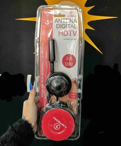 Antena Digital Interna/Externa HDTV 5 Metros KAPBOM KA-1098