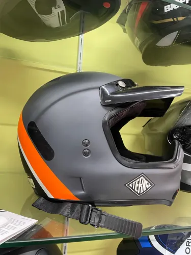 capacete Bieffe Moto X Eternal na cor cinza fosco