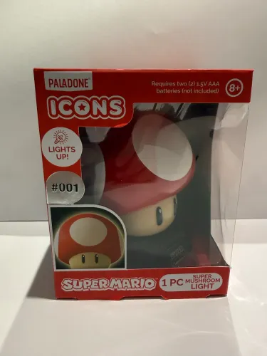 (Super Mushroom - Vermelho): Luminária Cogumelo Super Mario Paladone - Light Up