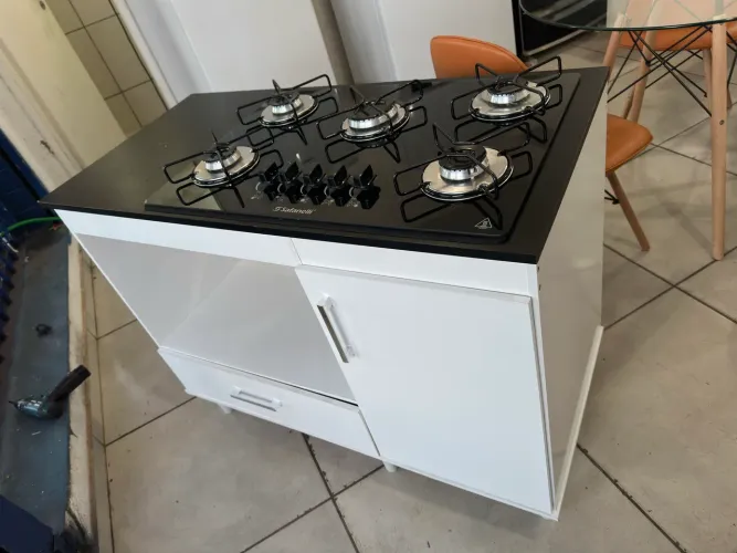 Balcão com fogão cooktop safanelli 5 bocas acendimento automático